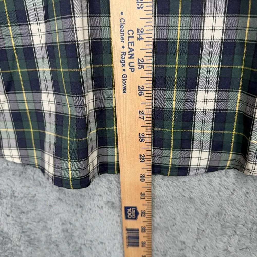Untuckit Dole Shirt Mens XL Green Plaid 100% Polyester Long Sleeve Button Down - Picture 7 of 8